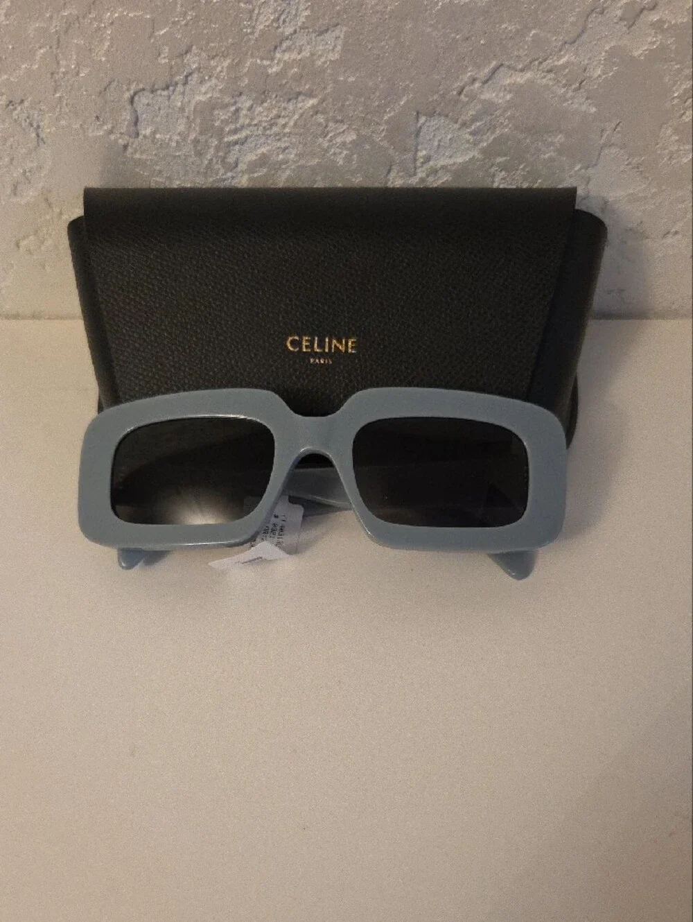 Celine Rectangular Sunglasses in Pale Blue with Dark Lenses